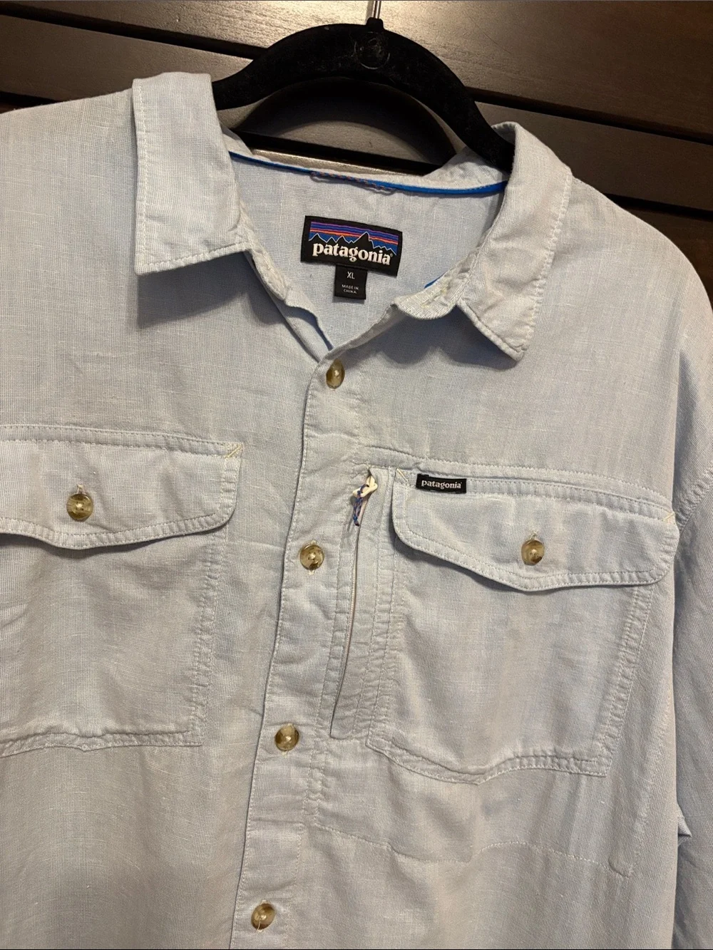 Patagonia Light Blue Men's Shirt Jacket with Chest Pockets (more blue than pic)
